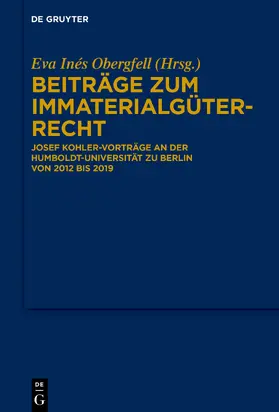 Obergfell | Beiträge zum Immaterialgüterrecht | Buch | sack.de