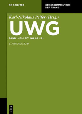 Obergfell / Pahlow / Peifer | UWG. Band 1: Einleitung; §§ 1-3 | E-Book | sack.de