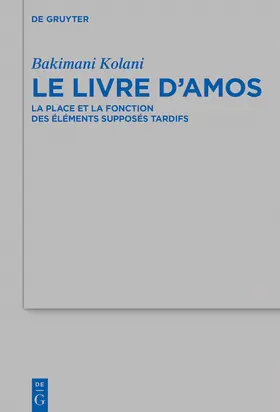Kolani |  Le livre d'Amos | Buch |  Sack Fachmedien