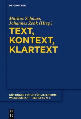 Schauer / Zenk | Text, Kontext, Klartext | E-Book | sack.de