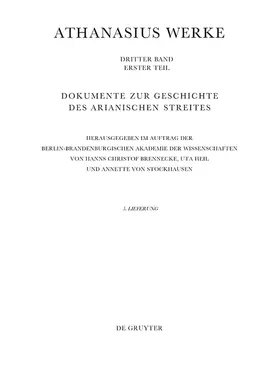 Stockhausen / Brennecke |  Werke, Lieferung 5, Bis zum Vorabend der Synode von Konstantinopel (381) | Buch |  Sack Fachmedien