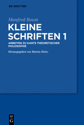 Baum / Heinz | Manfred Baum: Kleine Schriften. Band 1 | Buch | 978-3-11-060374-3 | sack.de
