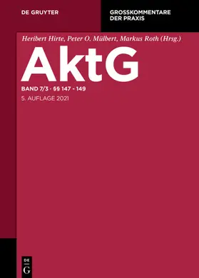 Bezzenberger / Schmolke / Hirte |  Aktiengesetz, §§ 147-149 | Buch |  Sack Fachmedien