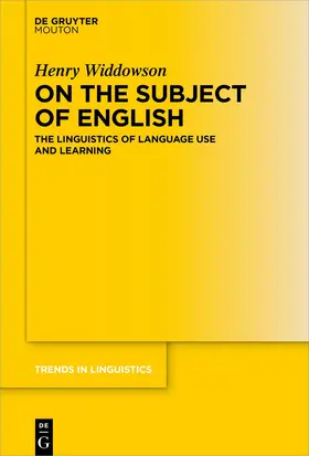 Widdowson | On the Subject of English | E-Book | sack.de