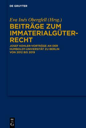Obergfell | Beiträge zum Immaterialgüterrecht | E-Book | sack.de