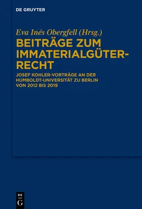 Obergfell | Beiträge zum Immaterialgüterrecht | E-Book | www.sack.de
