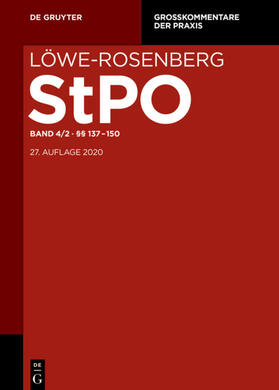 Jahn / Löwe | Löwe/Rosenberg StPO und GerichtsverfassungsG | Buch | 978-3-11-062947-7 | sack.de