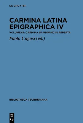 Cugusi |  Carmina Latina Epigraphica IV | eBook | Sack Fachmedien