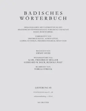 Streck |  Badisches Wörterbuch, Band V/Lieferung 85 | Buch |  Sack Fachmedien