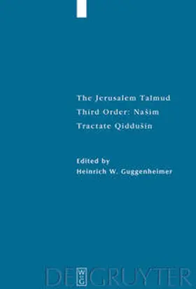 Guggenheimer | Tractate Qiddu¿in | Buch | 978-3-11-068121-5 | www.sack.de