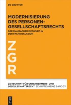 Bergmann / Drescher / Fleischer | Modernisierung des Personengesellschaftsrechts | Buch | 978-3-11-071866-9 | sack.de
