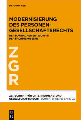 Bergmann / Drescher / Fleischer | Modernisierung des Personengesellschaftsrechts | E-Book | sack.de