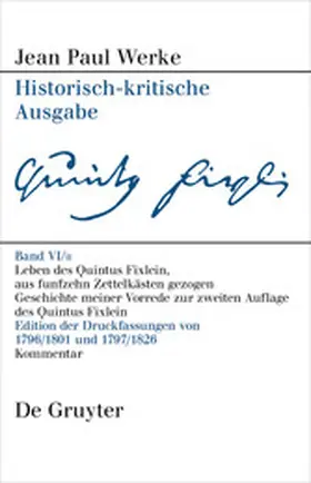 Straub / Pfotenhauer / Jean Paul |  Leben des Quintus Fixlein, aus funfzehn Zettelkästen gezogen | eBook | Sack Fachmedien