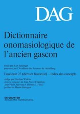 Winkler | Dictionnaire onomasiologique de l’ancien gascon (DAG). Fascicule 23 | E-Book | sack.de