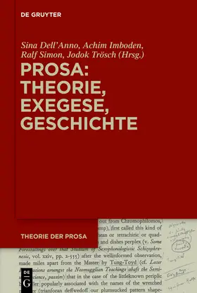 Dell’Anno / Imboden / Simon |  Prosa: Theorie, Exegese, Geschichte | Buch |  Sack Fachmedien