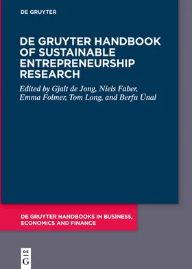 de Jong / Faber / Folmer |  De Gruyter Handbook of Sustainable Entrepreneurship Research | Buch |  Sack Fachmedien