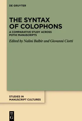 Balbir / Ciotti |  The Syntax of Colophons | Buch |  Sack Fachmedien