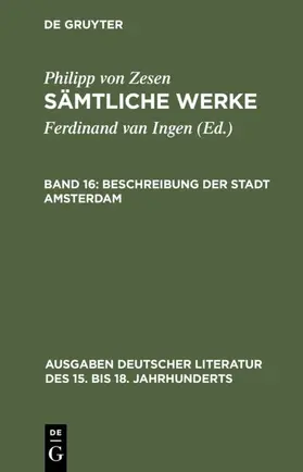 Zesen / Ingen | Beschreibung der Stadt Amsterdam | E-Book | www.sack.de