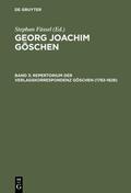 Doering |  Repertorium der Verlagskorrespondenz Göschen (1783–1828) | eBook | Sack Fachmedien