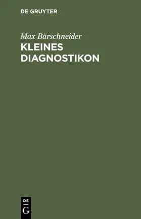 Bärschneider | Kleines Diagnostikon | E-Book | www.sack.de