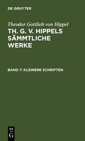 Hippel | Kleinere Schriften | E-Book | www.sack.de