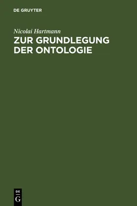 Hartmann | Zur Grundlegung der Ontologie | E-Book | www.sack.de