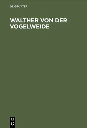 Walther von der Vogelweide | E-Book | www.sack.de