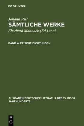 Mannack / Rist |  Epische Dichtungen | eBook | Sack Fachmedien
