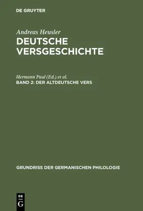 Heusler |  Der altdeutsche Vers | eBook | Sack Fachmedien