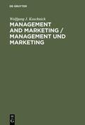 Koschnick |  Management and Marketing / Management und Marketing | eBook | Sack Fachmedien