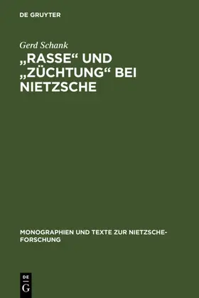 Schank |  "Rasse" und "Züchtung" bei Nietzsche | eBook | Sack Fachmedien