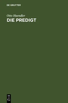 Haendler |  Die Predigt | eBook | Sack Fachmedien