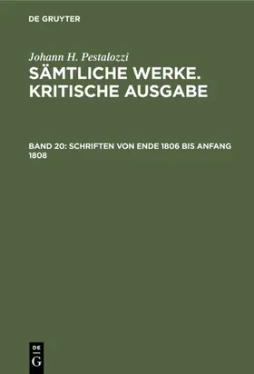 Buchenau / Pestalozzi / Spranger |  Schriften von Ende 1806 bis Anfang 1808 | eBook | Sack Fachmedien