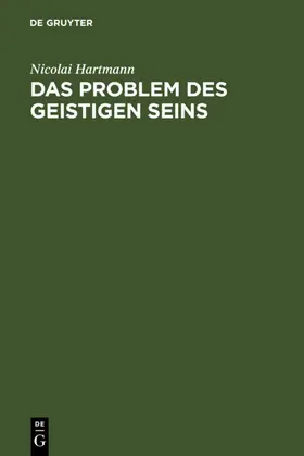 Hartmann |  Das Problem des geistigen Seins | eBook | Sack Fachmedien