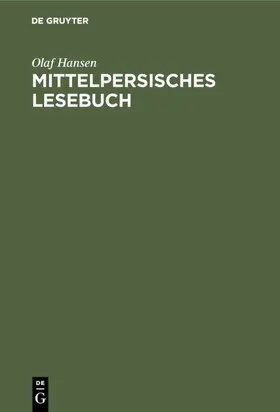 Hansen | Mittelpersisches Lesebuch | E-Book | www.sack.de