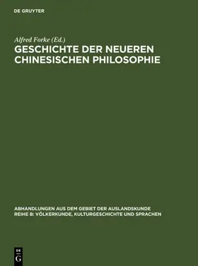 Forke |  Geschichte der neueren chinesischen Philosophie | eBook | Sack Fachmedien