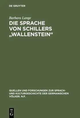 Lange |  Die Sprache von Schillers "Wallenstein" | eBook | Sack Fachmedien