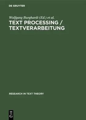 Burghardt / Hölker |  Text Processing / Textverarbeitung | eBook | Sack Fachmedien