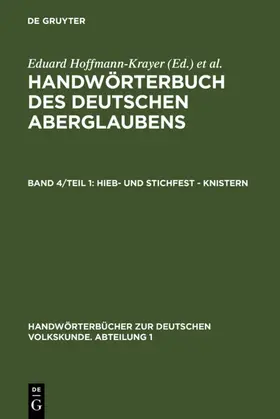Hoffmann-Krayer / Bächtold-Stäubli | Hieb- und stichfest - knistern | E-Book | www.sack.de