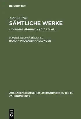 Mannack / Rist / Reichelt |  Prosaabhandlungen | eBook | Sack Fachmedien