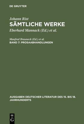 Mannack / Rist / Reichelt | Prosaabhandlungen | E-Book | sack.de