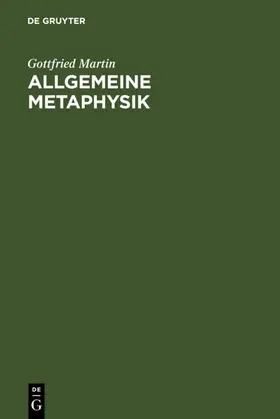 Martin | Allgemeine Metaphysik | E-Book | www.sack.de