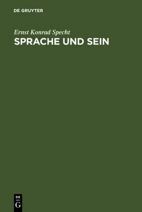 Specht | Sprache und Sein | E-Book | www.sack.de