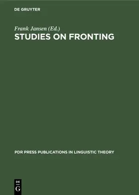Jansen |  Studies on Fronting | eBook | Sack Fachmedien