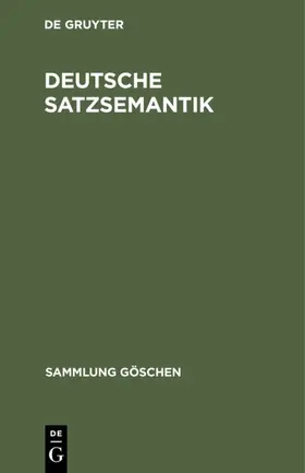 Deutsche Satzsemantik | E-Book | www.sack.de