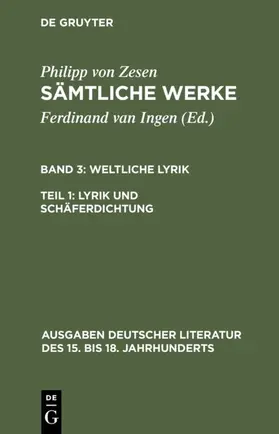 Zesen / Ingen |  Lyrik und Schäferdichtung | eBook | Sack Fachmedien
