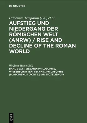 Haase |  Philosophie, Wissenschaften, Technik. Philosophie (Platonismus [Forts.]; Aristotelismus) | eBook | Sack Fachmedien