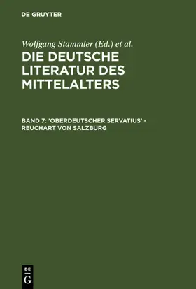 Stammler / Wachinger / Ruh |  'Oberdeutscher Servatius' - Reuchart von Salzburg | eBook | Sack Fachmedien