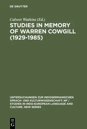 Watkins |  Studies in Memory of Warren Cowgill (1929-1985) | eBook | Sack Fachmedien