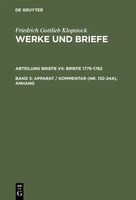 Beck / Klopstock / Schneider |  Apparat / Kommentar (Nr. 132-244), Anhang | eBook | Sack Fachmedien